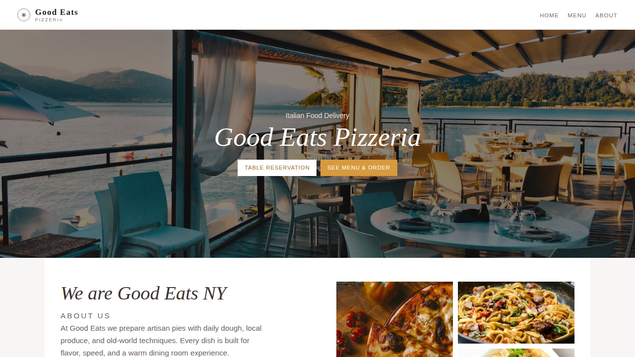 Good Eats Pizzeria website