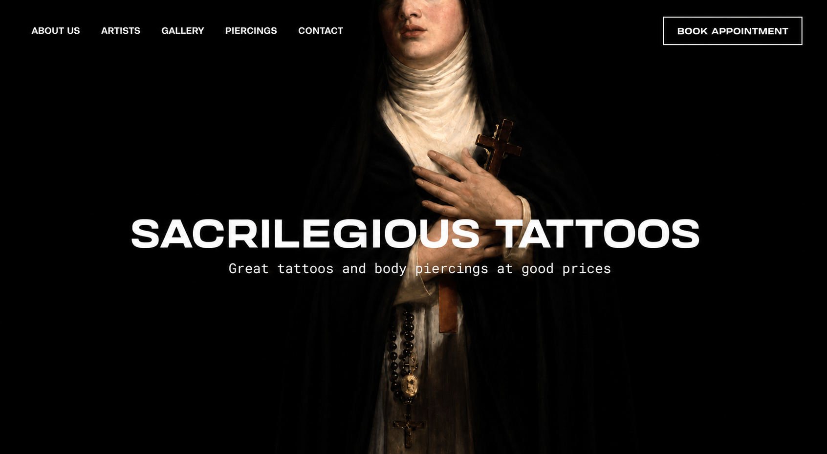Sacrilegious Tattoos website